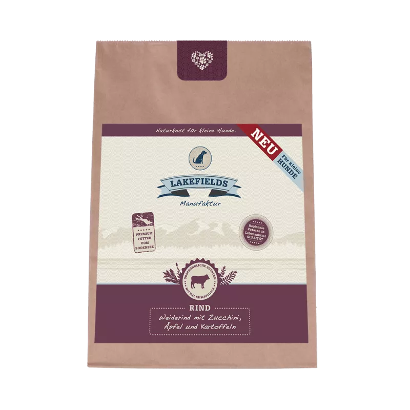 Lakefields Weiderind mit Zucchini für kleine Hunde 1kg